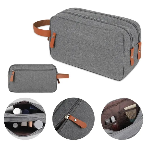 Heathered Travel Toiletry Bag ( 10'' x 4'' x 6'' )