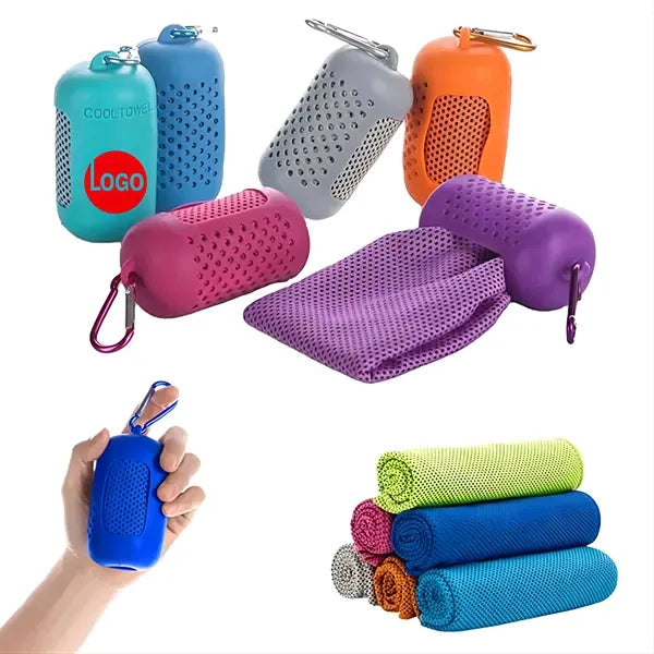 Quick Drying Ice Towel  With Hanging Silicone Case
