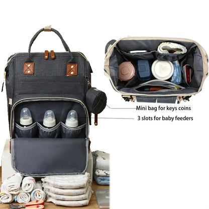 Mommy Feeding Bottle Backpack Diaper Bag with Charging Port