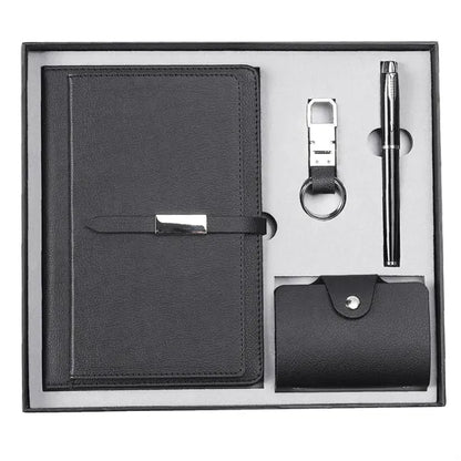 4 in 1 Office Notebook Pen Card Holder Wallet Keychain Set