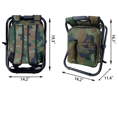 Folding Cooler Backpack Chair Fishing Stool