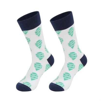 Custom Knitted Jacquard Crew Dress Socks - 168 needle