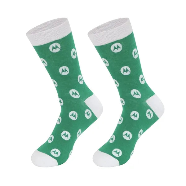 Custom Knitted Jacquard Crew Dress Socks - 168 needle