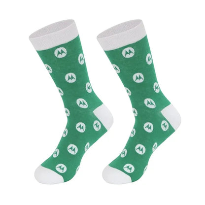 Custom Knitted Jacquard Crew Dress Socks - 168 needle