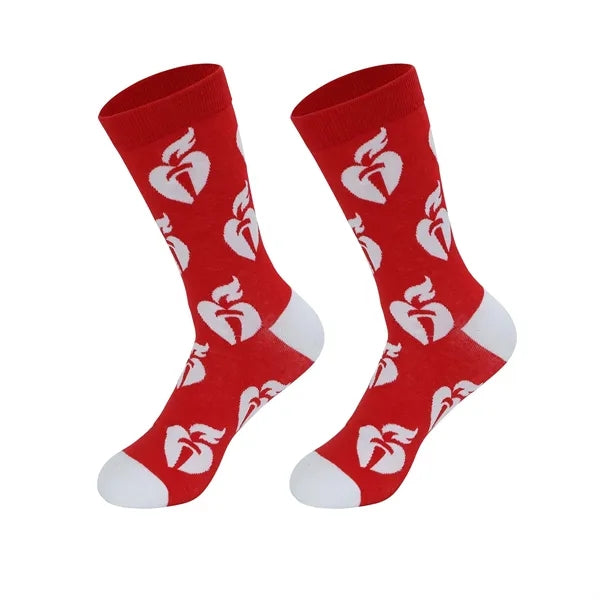 Custom Knitted Jacquard Crew Dress Socks - 168 needle