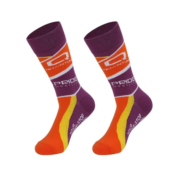 Custom Knitted Jacquard Crew Dress Socks - 168 needle