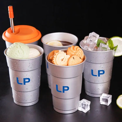 MOQ 100 pcs 16 Oz Stadium Aluminum Cup