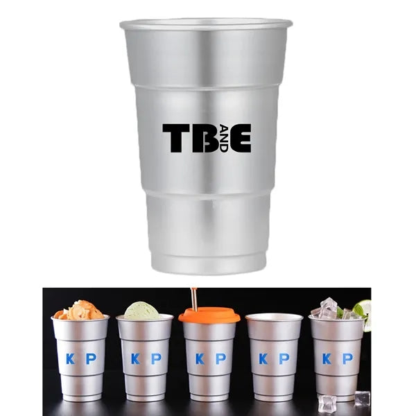 MOQ 100 pcs 16 Oz Stadium Aluminum Cup