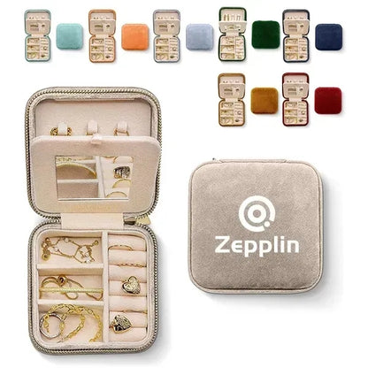 Plush Velvet Travel Jewelry Box Organizer