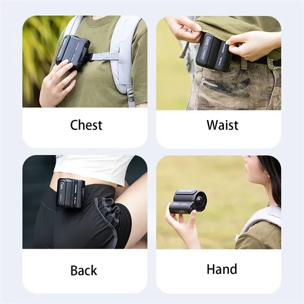 3 Speeds Hands-Free Fan Hanging Waist