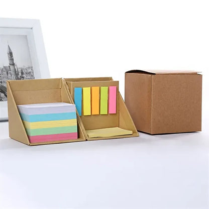 Cube Colorful Sticky Note Memo Pad Holder with Pen Stand