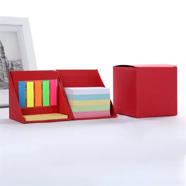 Cube Colorful Sticky Note Memo Pad Holder with Pen Stand