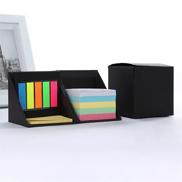 Cube Colorful Sticky Note Memo Pad Holder with Pen Stand