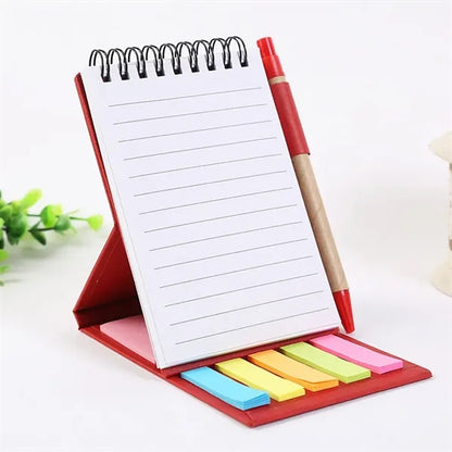 Three-Dimensional Kraft Paper Coil Sticky Note Set with Pen
