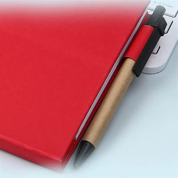 Three-Dimensional Kraft Paper Coil Sticky Note Set with Pen