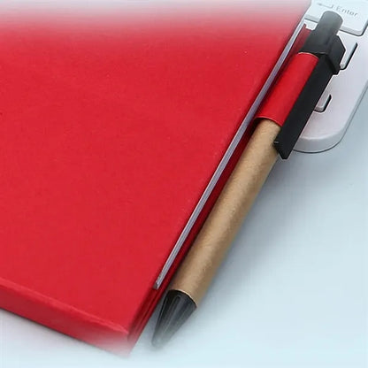 Three-Dimensional Kraft Paper Coil Sticky Note Set with Pen