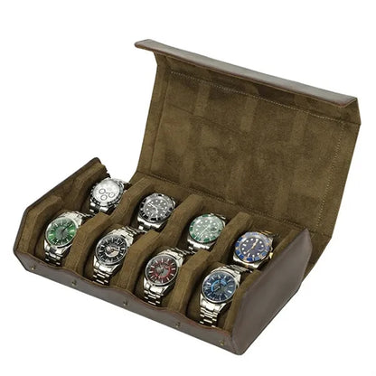 Removable Genuine Leather Case for 8 Pcs Watches