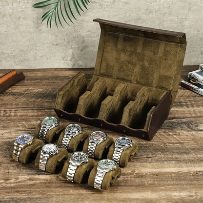 Removable Genuine Leather Case for 8 Pcs Watches