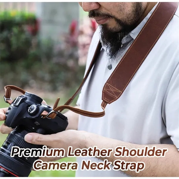 Vintage Genuine Leather Camera Shoulder Neck Strap Belt