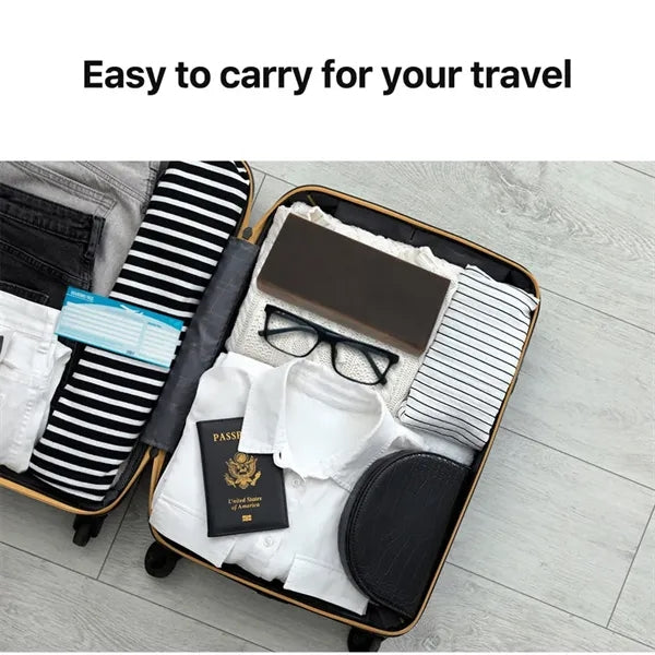 Portable Genuine Leather Eyeglass Case with Magnetic Closure