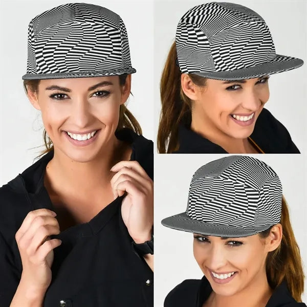 Striped Flat Bill Cap