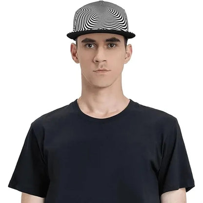 Striped Flat Bill Cap