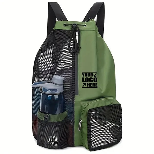 Swim Bag Mesh Drawstring Backpack