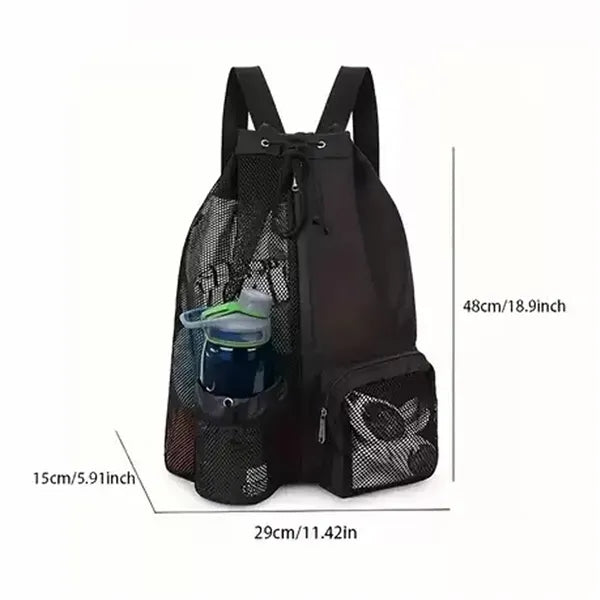 Swim Bag Mesh Drawstring Backpack