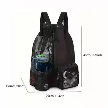 Swim Bag Mesh Drawstring Backpack