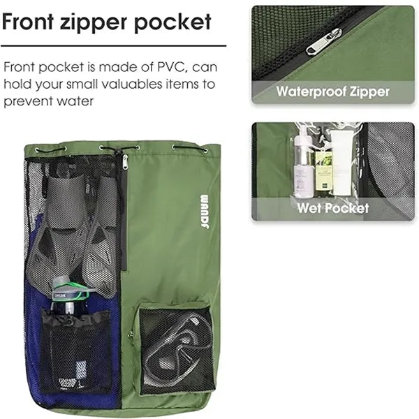 Swim Bag Mesh Drawstring Backpack