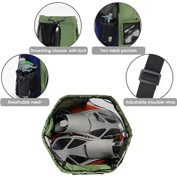 Swim Bag Mesh Drawstring Backpack