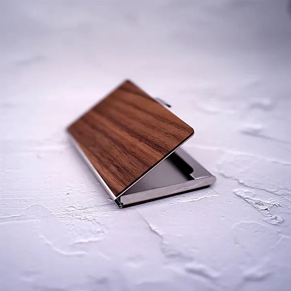 Wood and Aluminum Card Holder