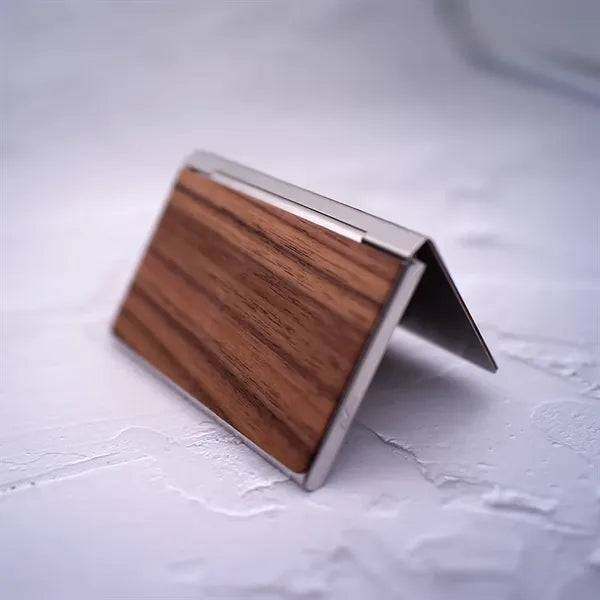 Wood and Aluminum Card Holder
