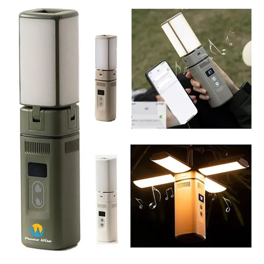 Portable Outdoor Bluetooth Speaker with Camping Light