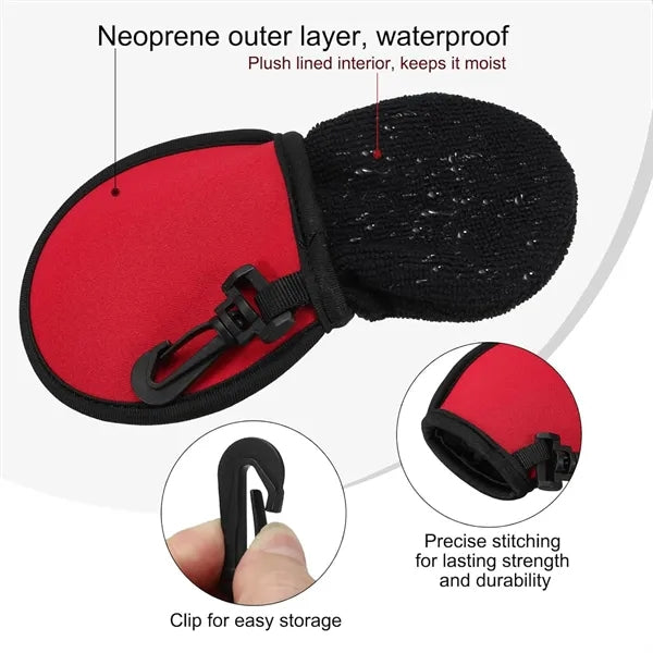Golf Ball Cleaner Pouch With Hook