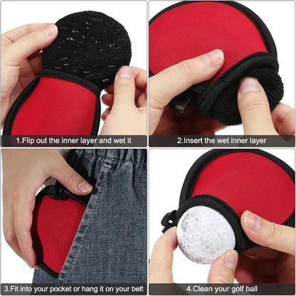Golf Ball Cleaner Pouch With Hook