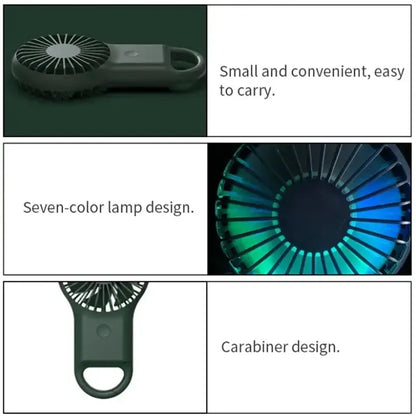 Mini Portable Rechargeable Fan With Carabiner