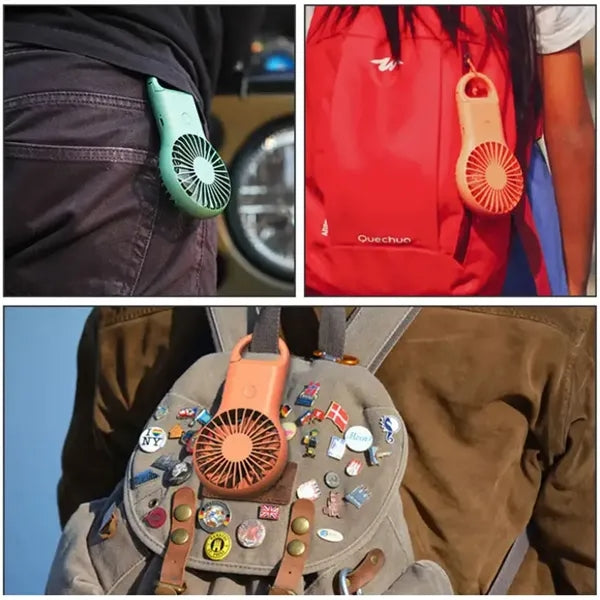 Mini Portable Rechargeable Fan With Carabiner