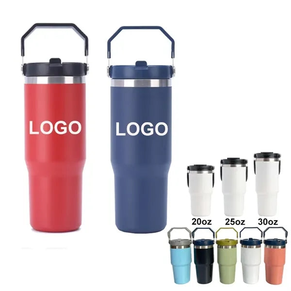 30 Oz Vacuum Car Cup Insulated Travel Tumbler With Handle
