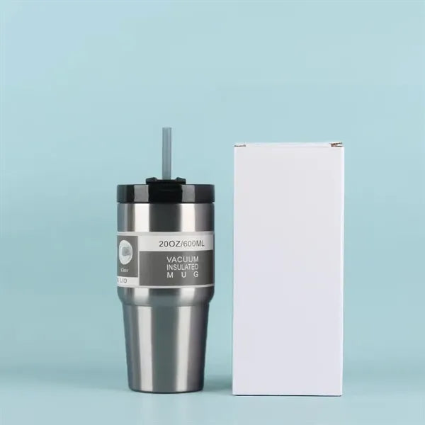 20 Oz Steel Vacuum Insulated Tumbler W/ Lid & Straw