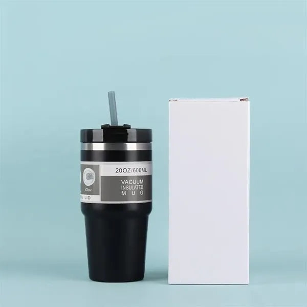 20 Oz Steel Vacuum Insulated Tumbler W/ Lid & Straw