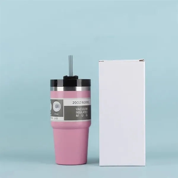 20 Oz Steel Vacuum Insulated Tumbler W/ Lid & Straw