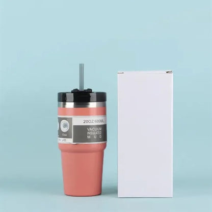 20 Oz Steel Vacuum Insulated Tumbler W/ Lid & Straw