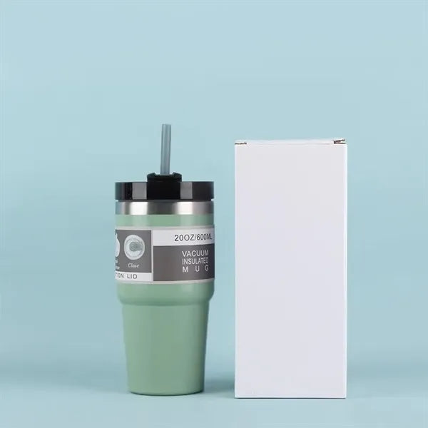 20 Oz Steel Vacuum Insulated Tumbler W/ Lid & Straw