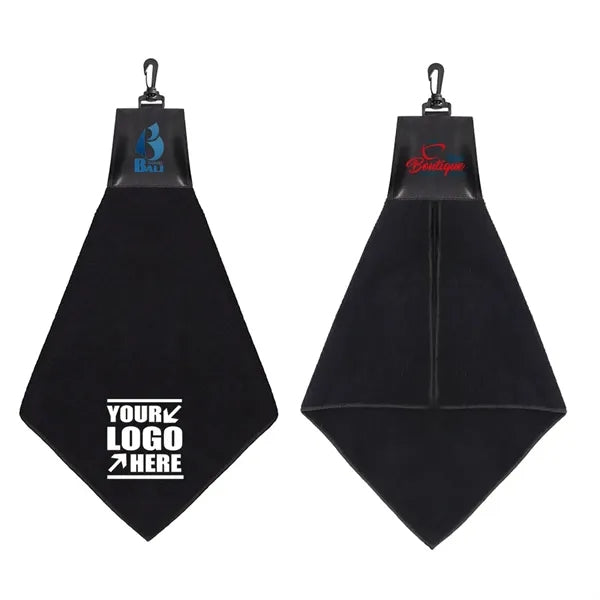 Triangle Golf Towel with Carabiner Clip