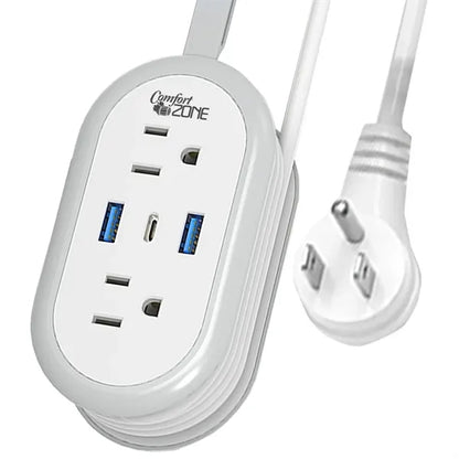 Small Travel Power Strip with 4Ft Extension Cord