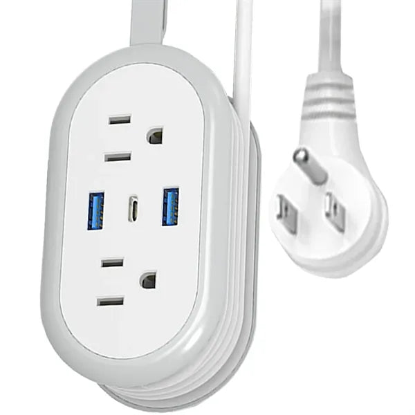 Small Travel Power Strip with 4Ft Extension Cord