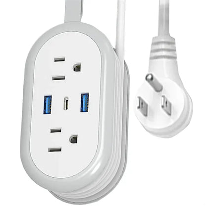 Small Travel Power Strip with 4Ft Extension Cord