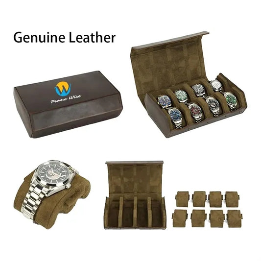 Removable Genuine Leather Case for 8 Pcs Watches