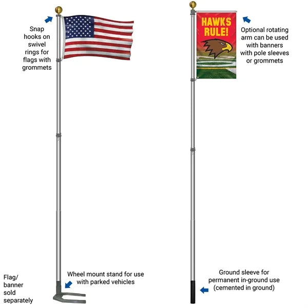 Multi-Use Telescoping Flag Pole
